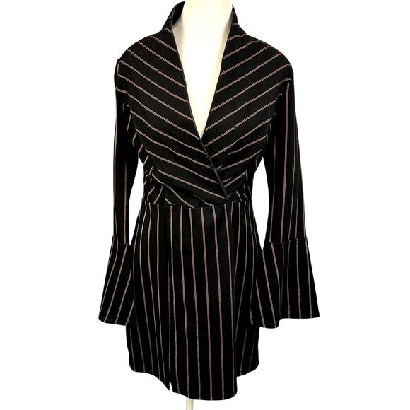 BCB Generation Womens Mini Dress Tunic Size Medium Black with Red Striping - Picture 8 of 8